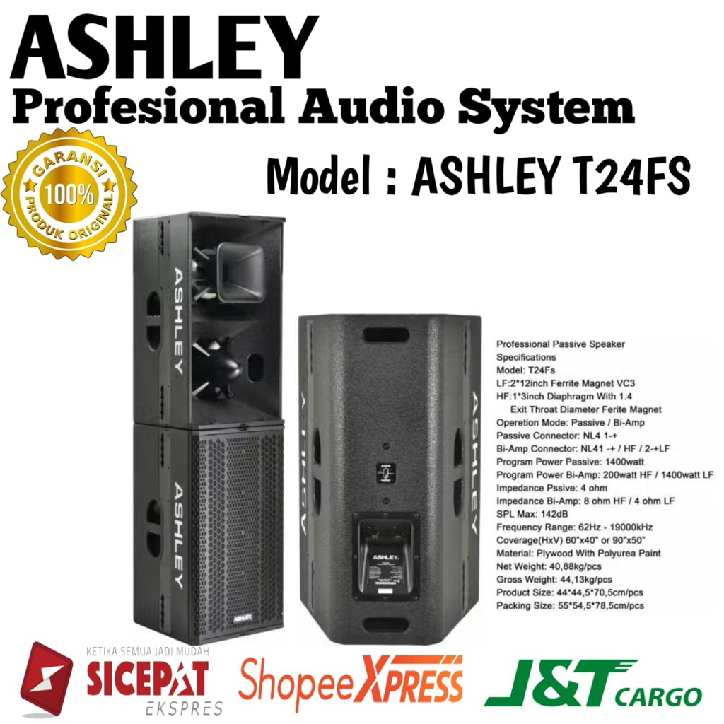 Speaker Pasif Ashley T24fs Original Speaker pasif Ashley 12inch Garansi resmi