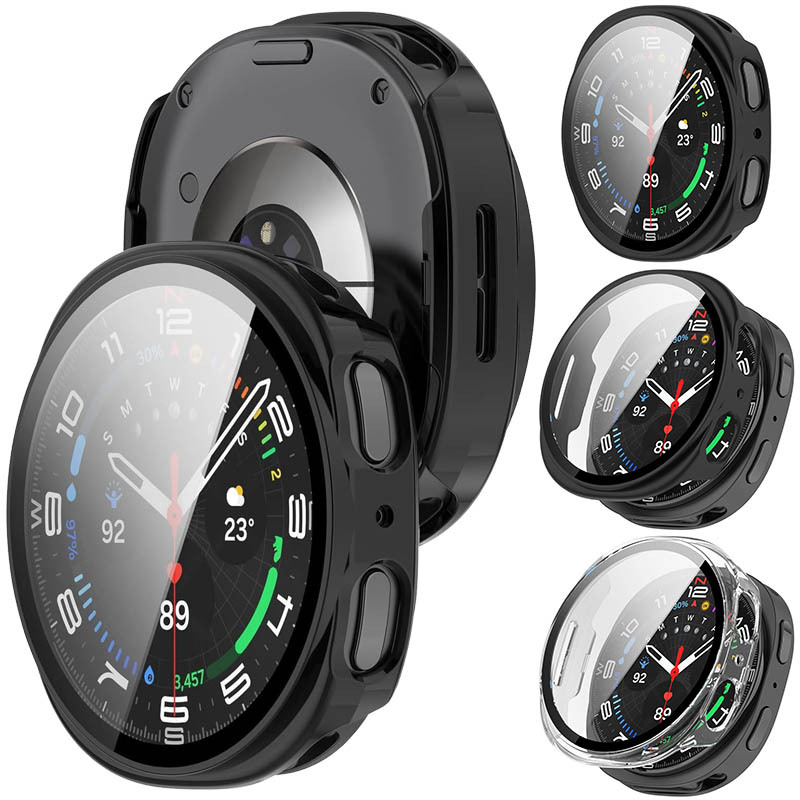 Hard 2 in 1 Case n Tempered Glass Samsung Galaxy Watch 8 40mm 44mm - Full Coverage Sensitive Casing 