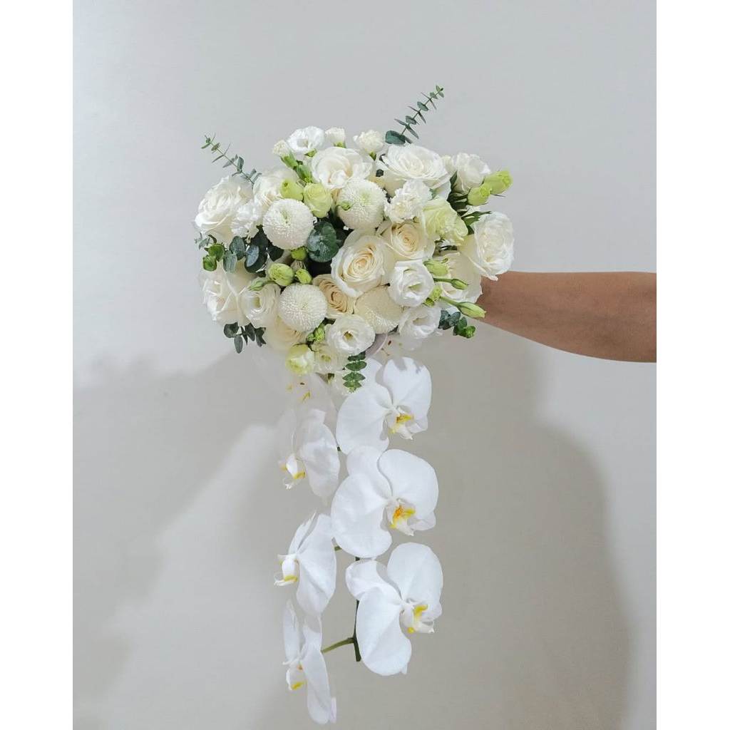 BUKET BUNGA WEDDING BAHAN BUNGA ARTIFICIAL