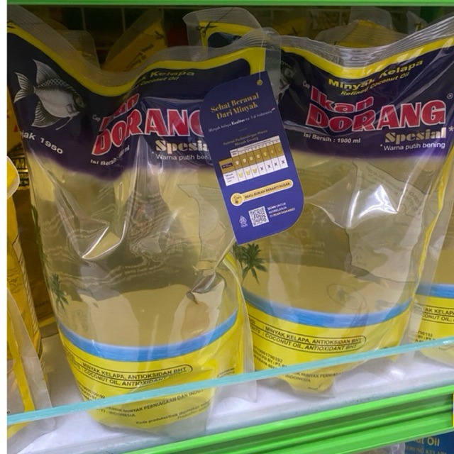 

Minyak Goreng Kelapa Ikan Dorang Refill 1900ml/Minyak Kelapa Ikan Dorang/Minyak Kelapa Murah/Minyak Goreng Sehat/ Minyak Antikolesterol/ Ikan Dorang Minyak Kelapa Pouch 950 ml