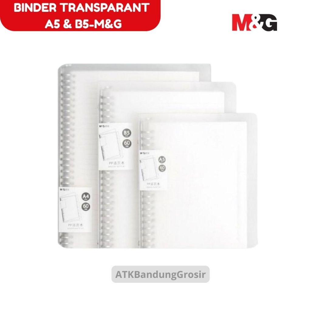 

Binder Tali A5 & B5 Tranparan M&G Transparent Binder Note Tali Cover Mika Matte #HA600A #HB5600A - Set- SHAGB