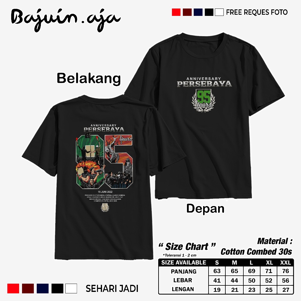 Kaos Anniversary Persebaya 95|Persebaya|KaosDistroCowo|KaosCewe|KaosDistroOri|KaosDistroCewe