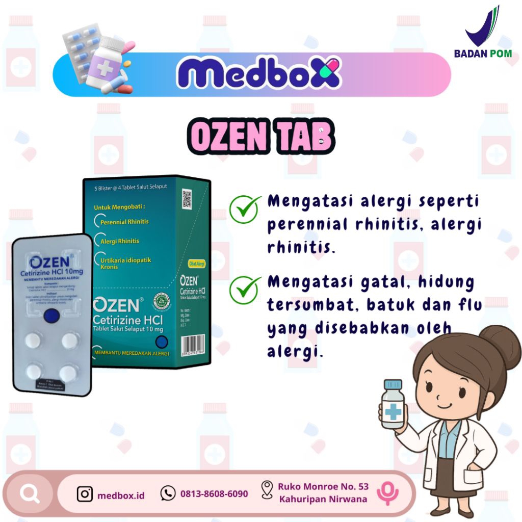 Ozen Tablet Obat Untuk Mengatasi Alergi