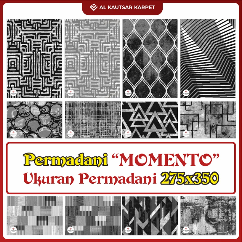ALKAUTSAR Karpet Permadani Momento Monochrome  Ukuran 275 x 350 cm