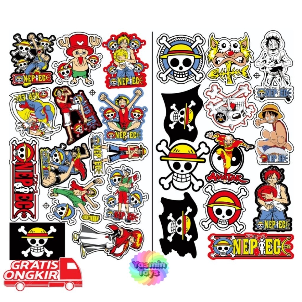 

Stiker One.e piece viral perlembar isi 12pcs-13pcs