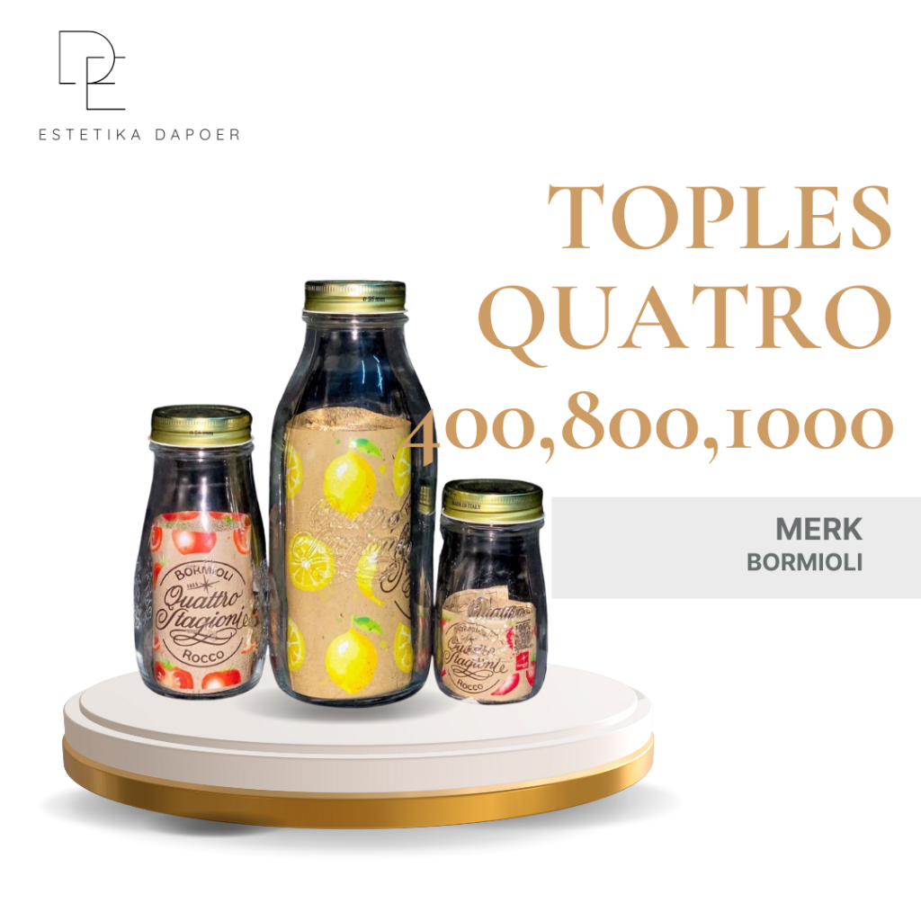 Kan Air Quatro Bormioli Rocco 0.2L / 0.4L / 1L Botol Minum Kaca
