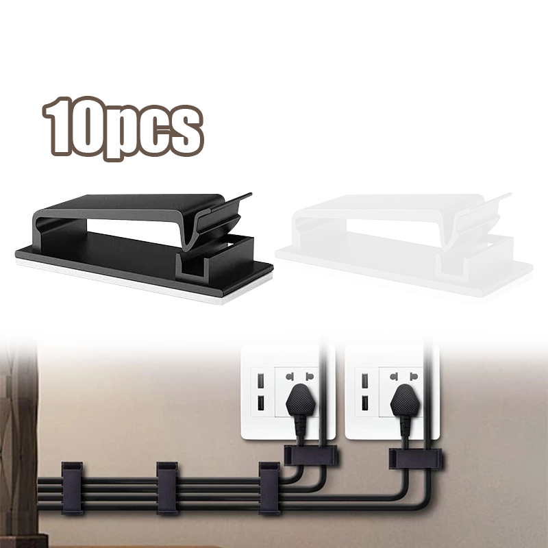 10pcs Kabel Organizer Tempel Klip Kabel Tempel Penjepit Kabel Dinding Klip Kabel Penjepit Kabel Anti