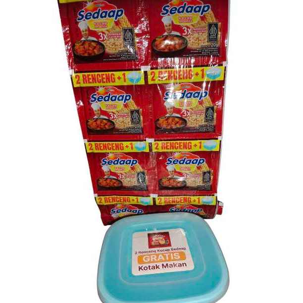 

2 renceng kecap manis sedap isi 24 pcs + gratis tempat makan