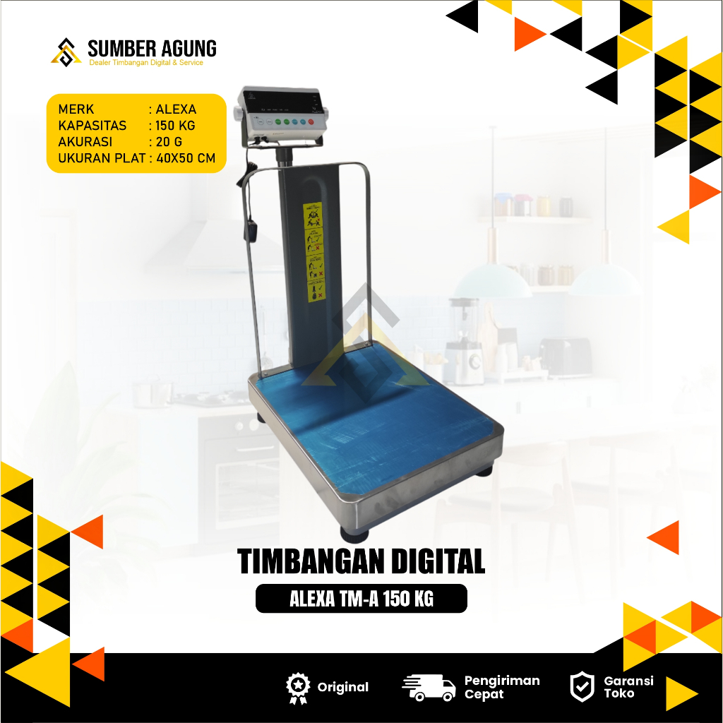 Timbangan Digital ALEXA TM-A 150 KG untuk Toko Sembako Gudang dan UMKM Platform 40x50cm Akurasi 20gr
