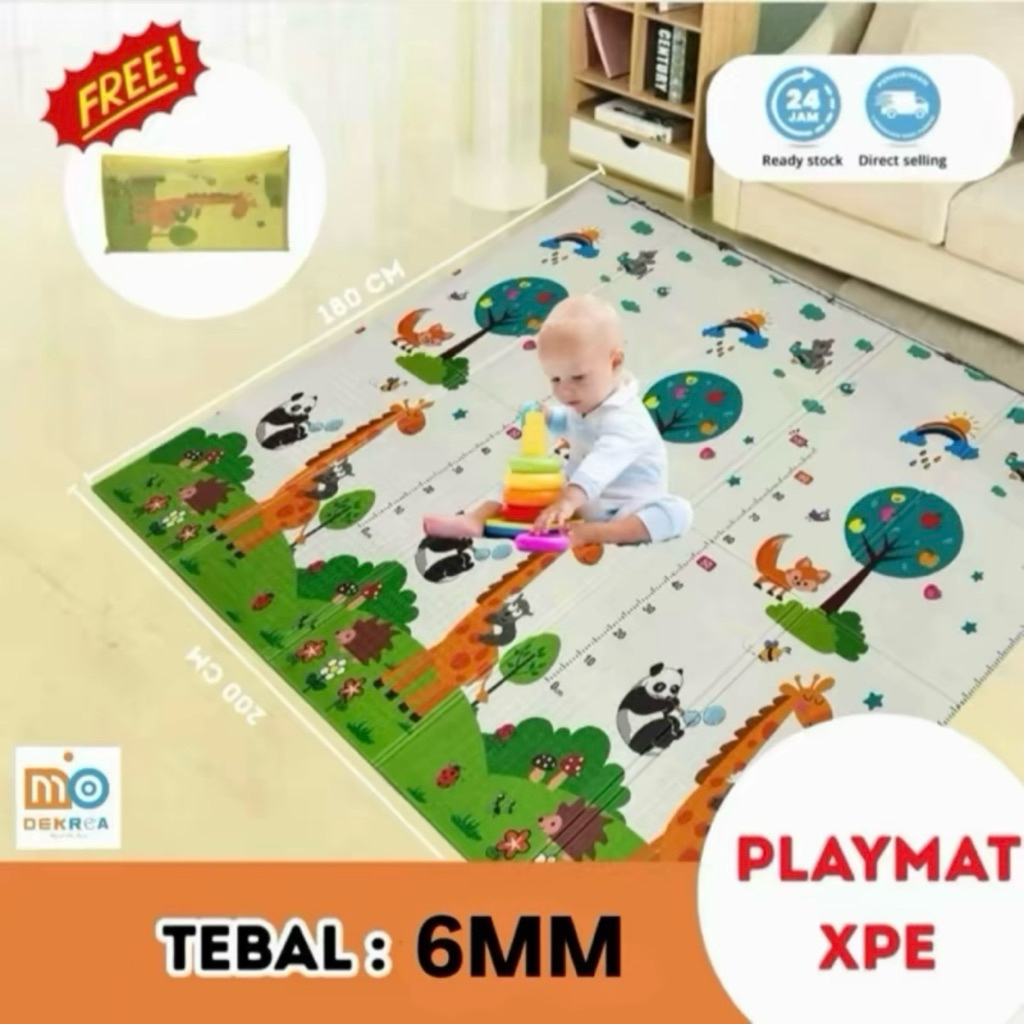 DEKREA [SNI] Karpet Lipat Dua Sisi Gambar Berbeda 180x200cm 6mm Tikar