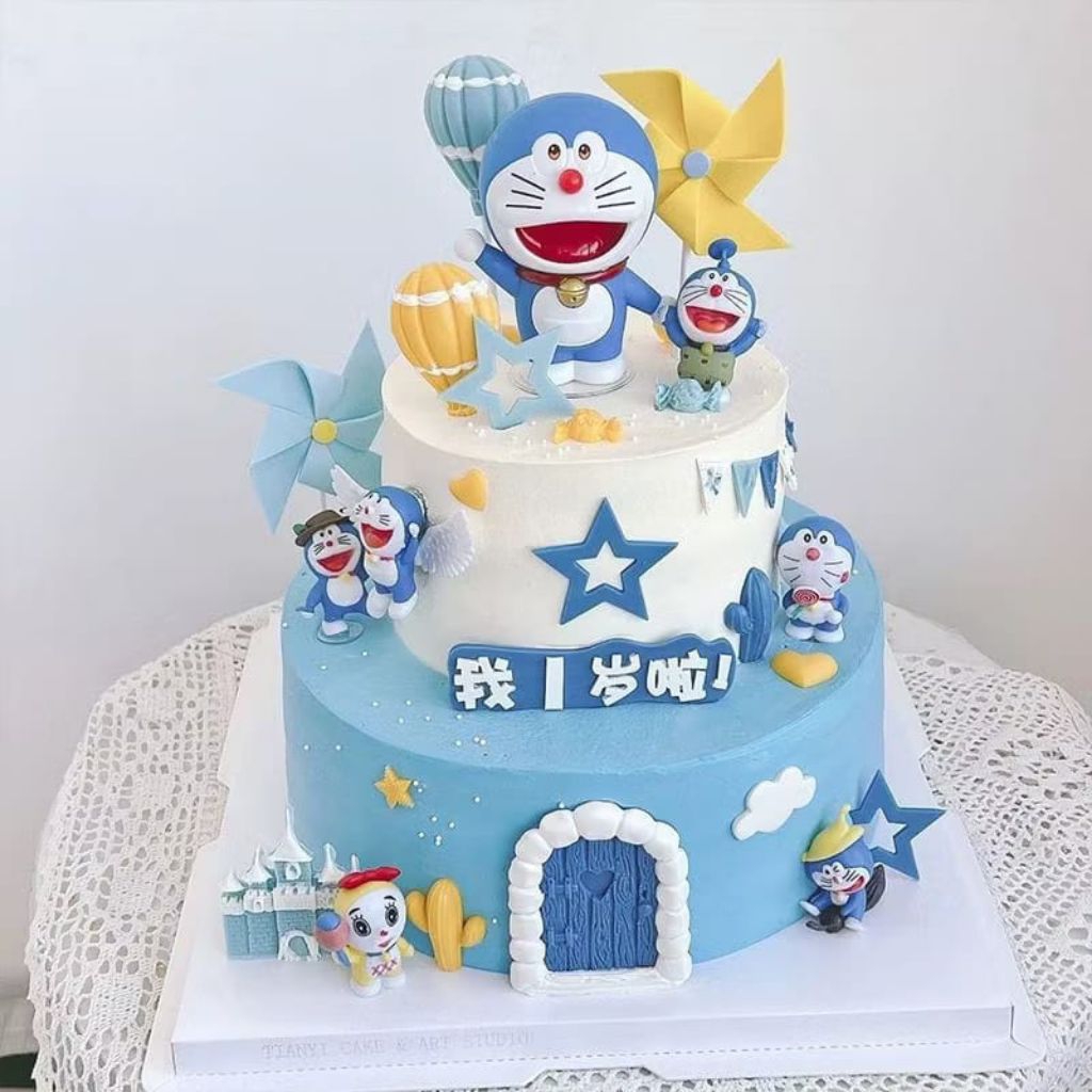 {JY} TOPPER CAKE DORAEMON / PAJANGAN KUE ULANG TAHUN DORAEMON / HIASAN KUE ULANG TAHUN DORAEMON UNTU