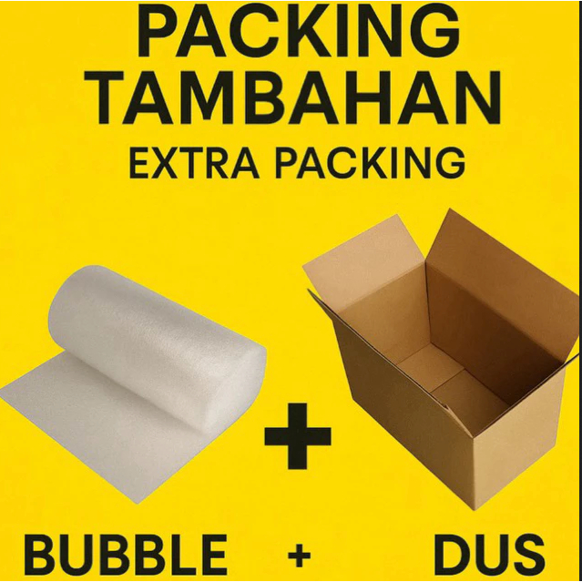 

Extra Kardus + Bubble Wrap Untuk tambahan Packing pesanan dalam jumlah banyak