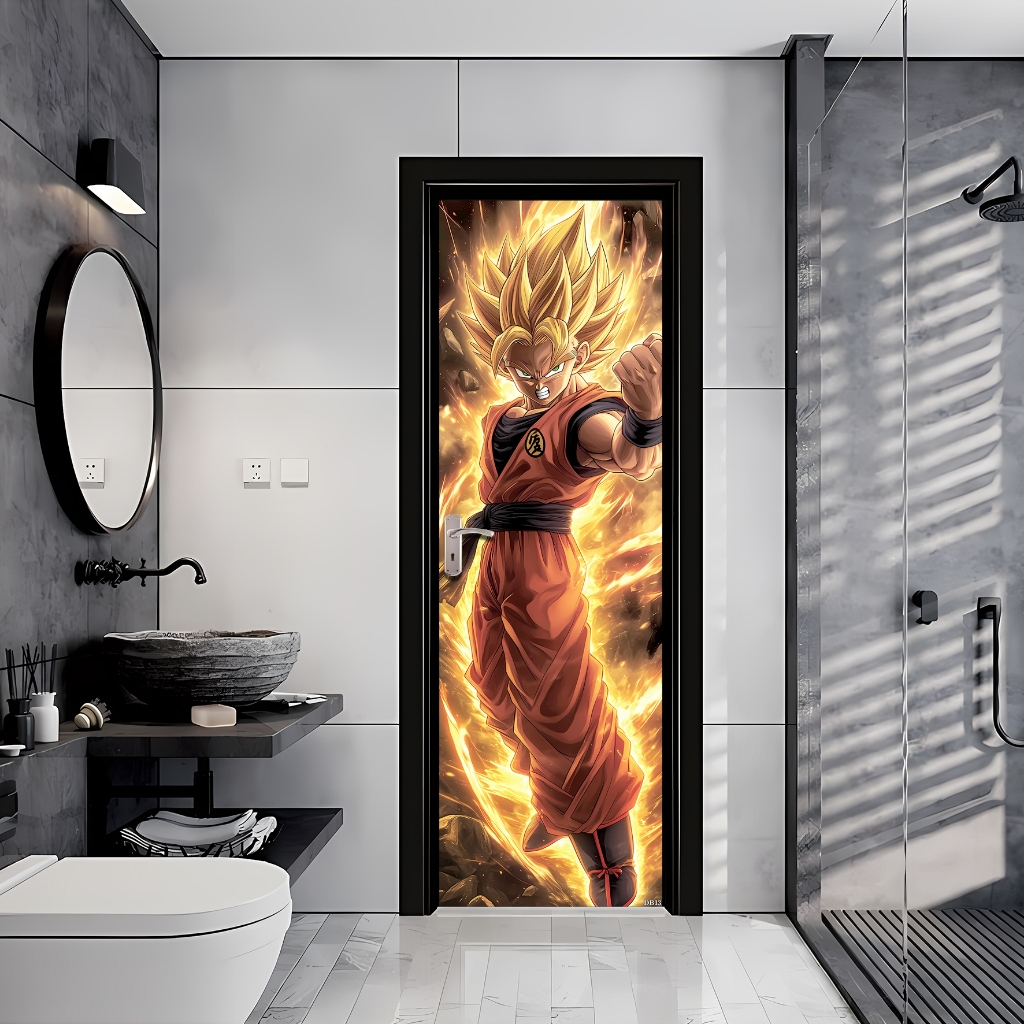 Sticker Pintu Kamar Mandi Sticker Dinding Stiker Pintu HOMEDECOR MOTIF ANIME DRAGON BALL