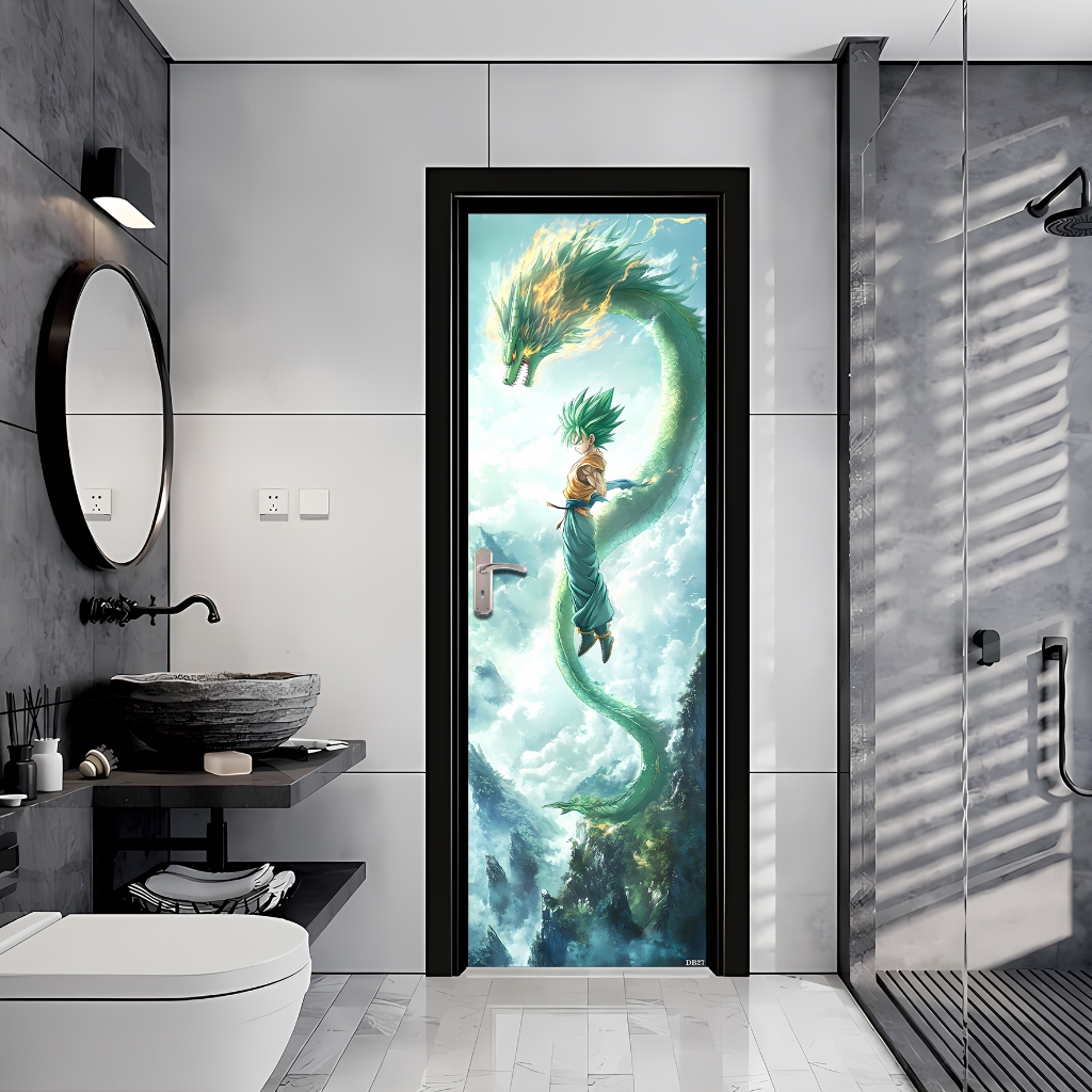 Sticker Pintu Kamar Mandi Sticker Dinding Stiker Pintu HOMEDECOR MOTIF ANIME DRAGON BALL