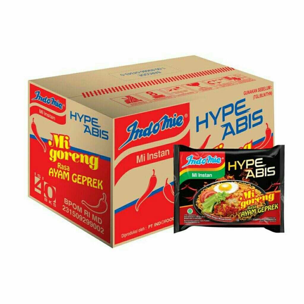 

INDOMIE HYPE ABIS AYAM GEPREK | KARTON/KARDUS | 40PCS