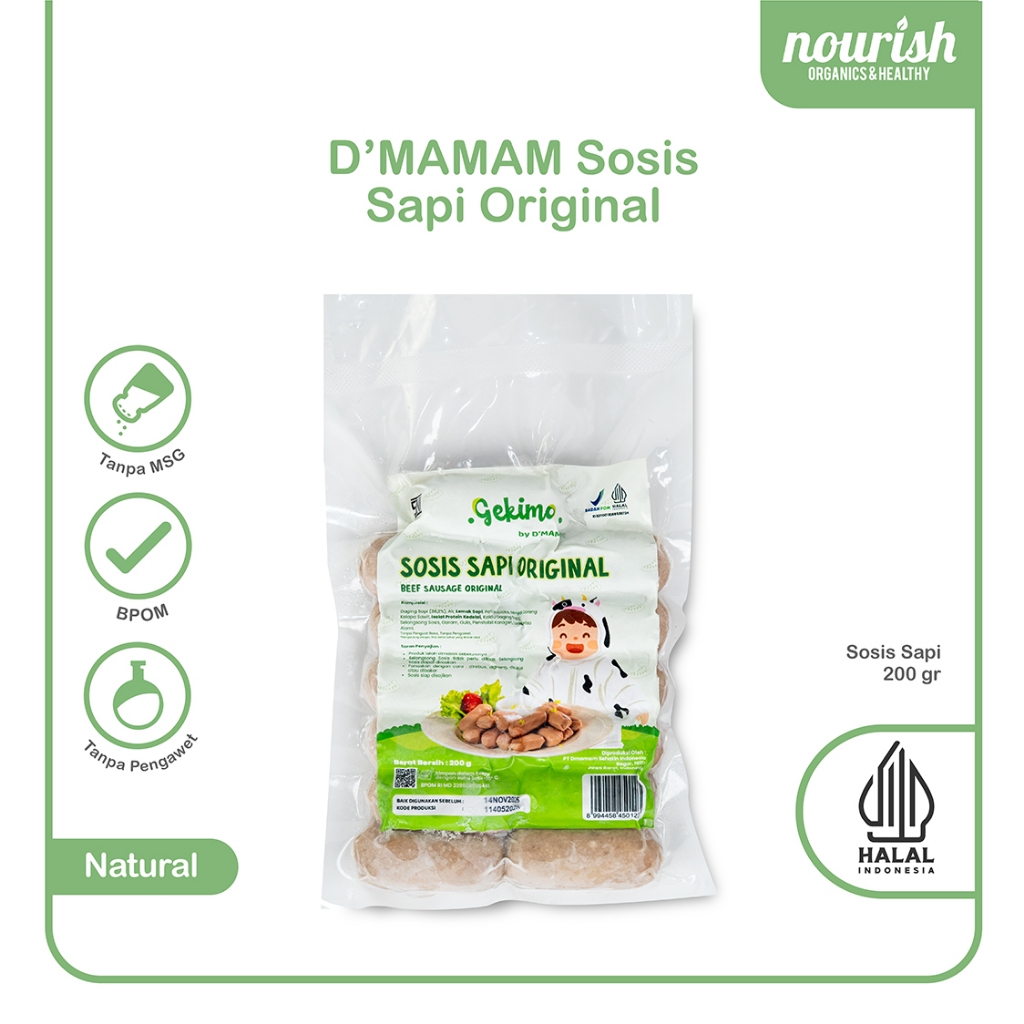 

D'MAMAM Beef Sausage Original/ Sosis Sapi/ NO MSG/GLUTEN FREE 200gram-Jakut