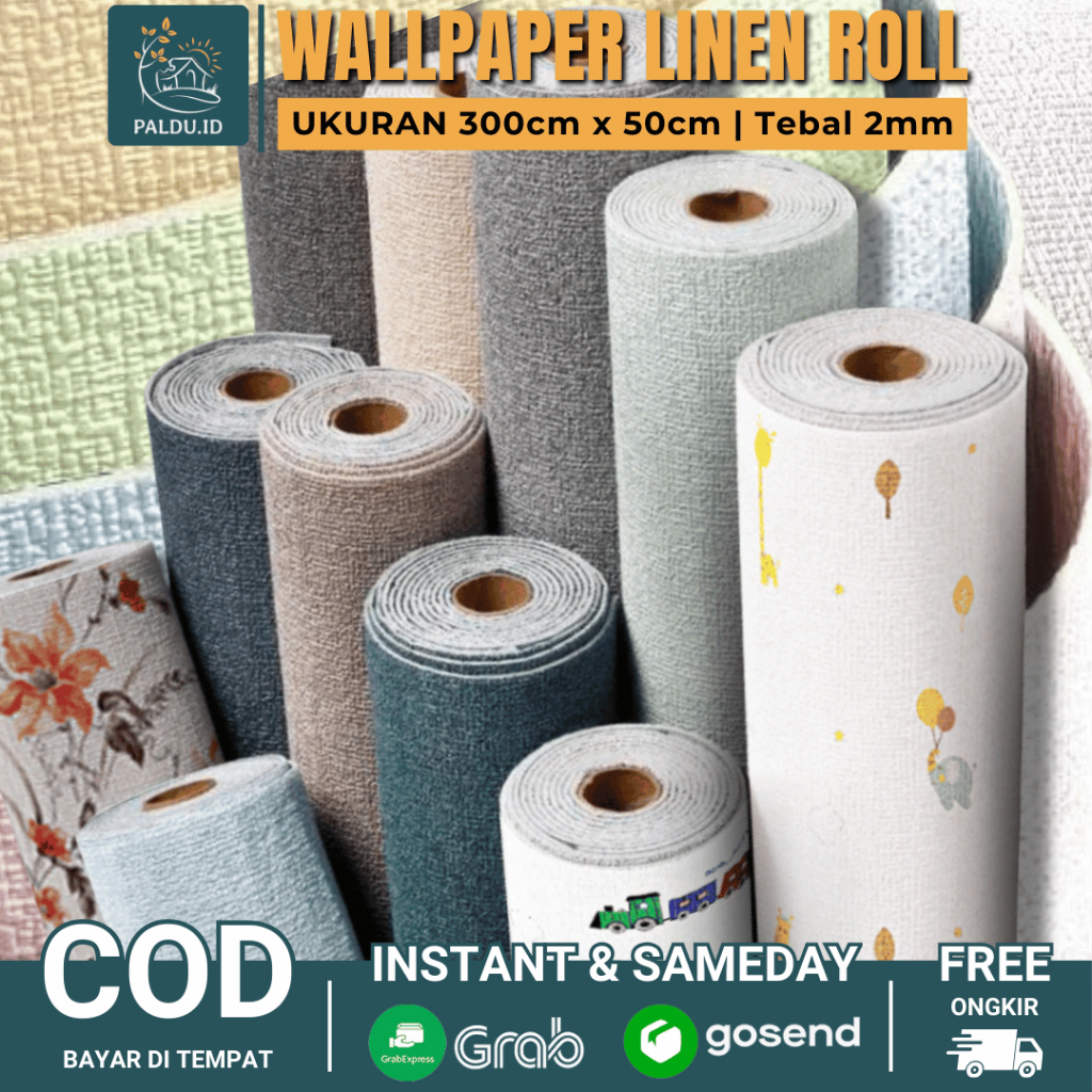 Paldu ID - WALLPAPER LINEN FOAM ROLL CORAK POLOS HIGH QUALITY PREMIUM TEBAL WALLPAPER DINDING STIKER