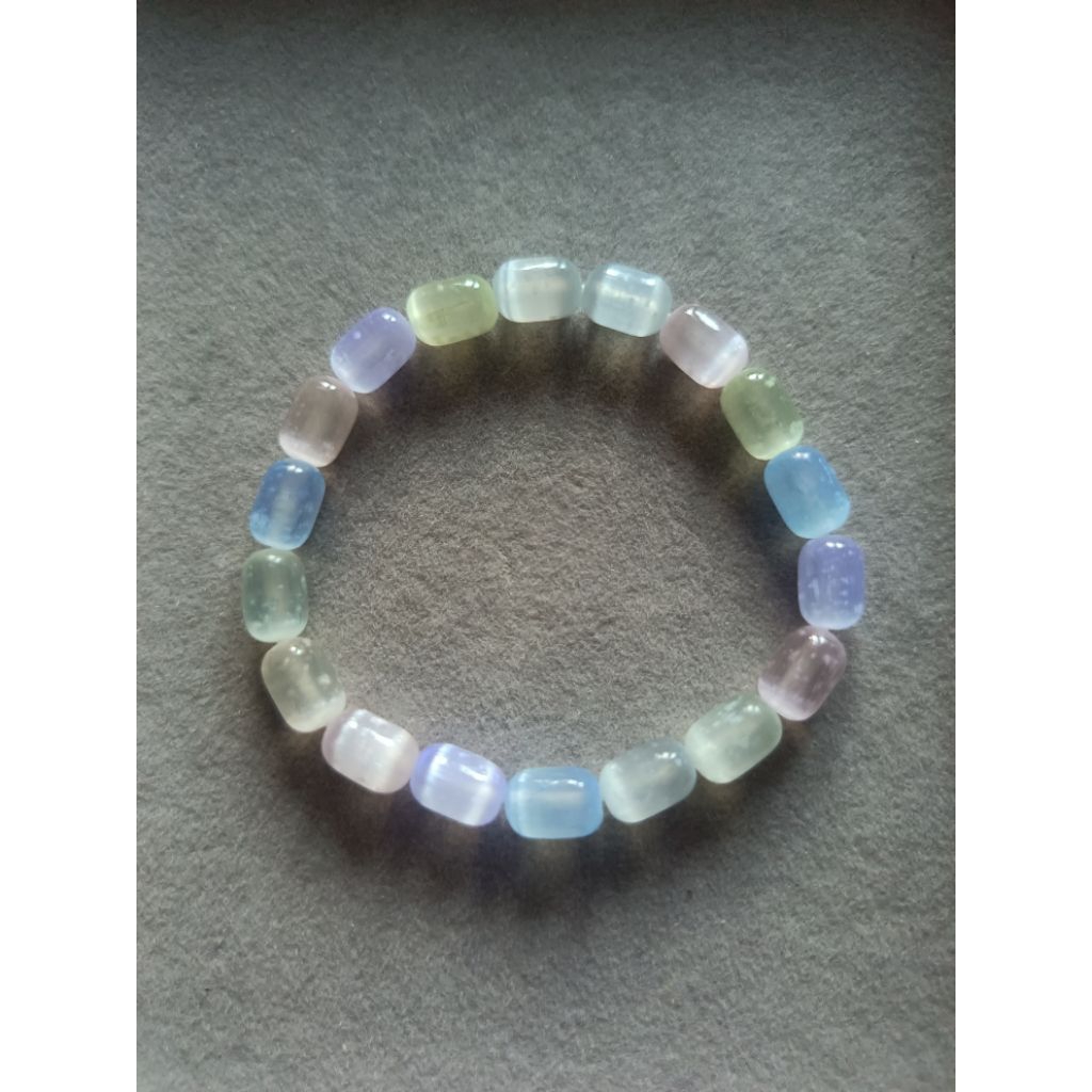 Gelang batu Selenite multicolour