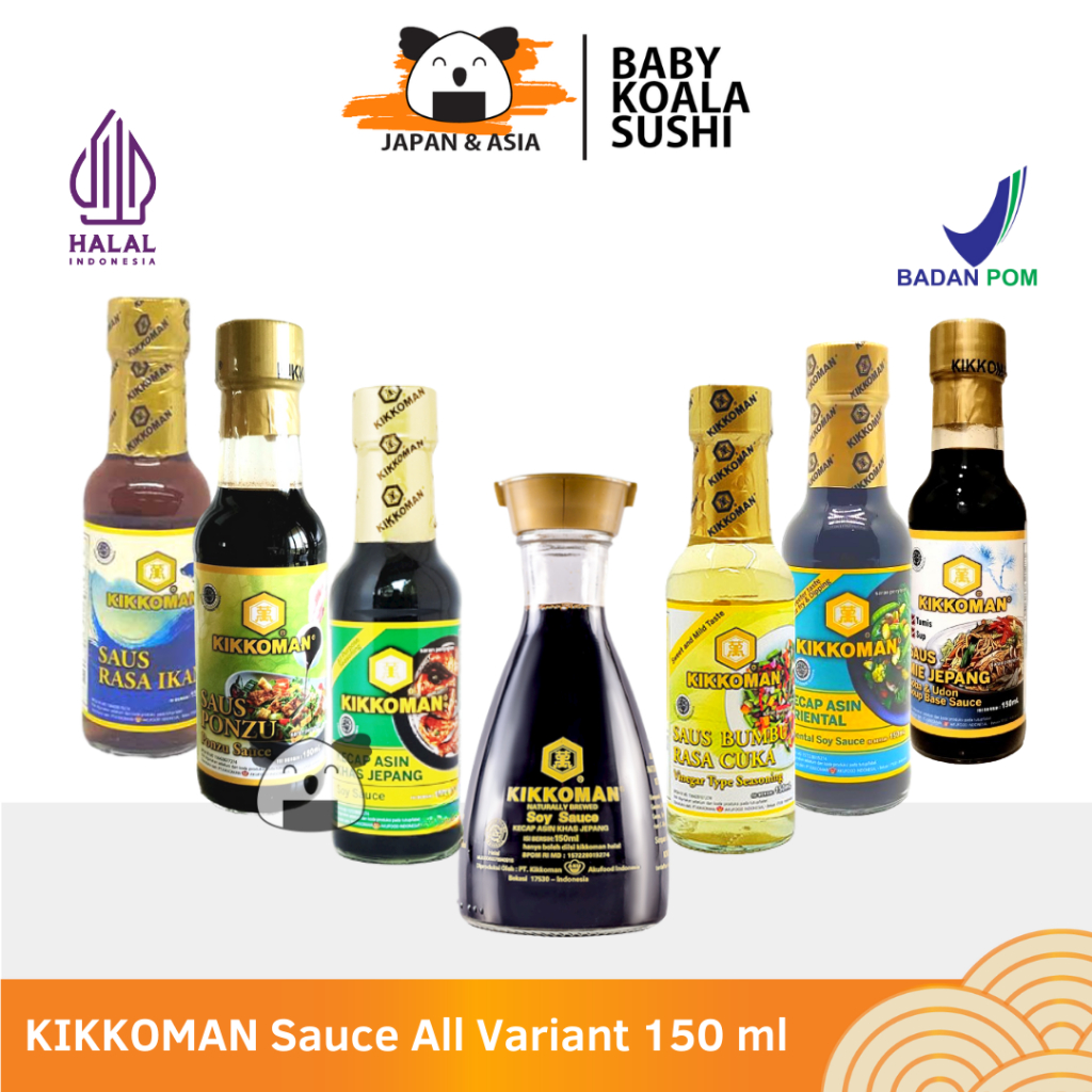 

KIKKOMAN Sauce 150 ml Halal | Soba Udon Shoyu Oriental Ponzu Vinegar Fish Sauce