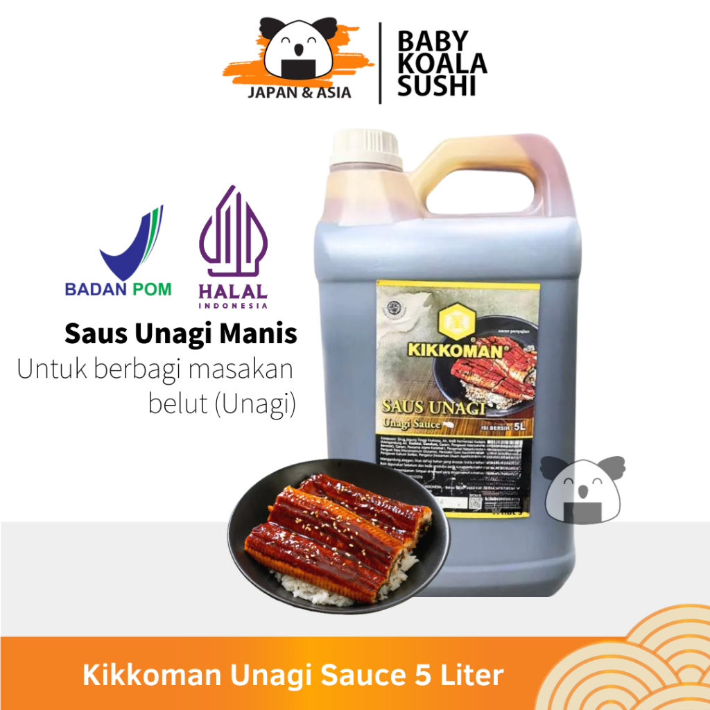 

KIKKOMAN Saos Unagi 5L Halal | Unagi Sauce Halal Jerigen