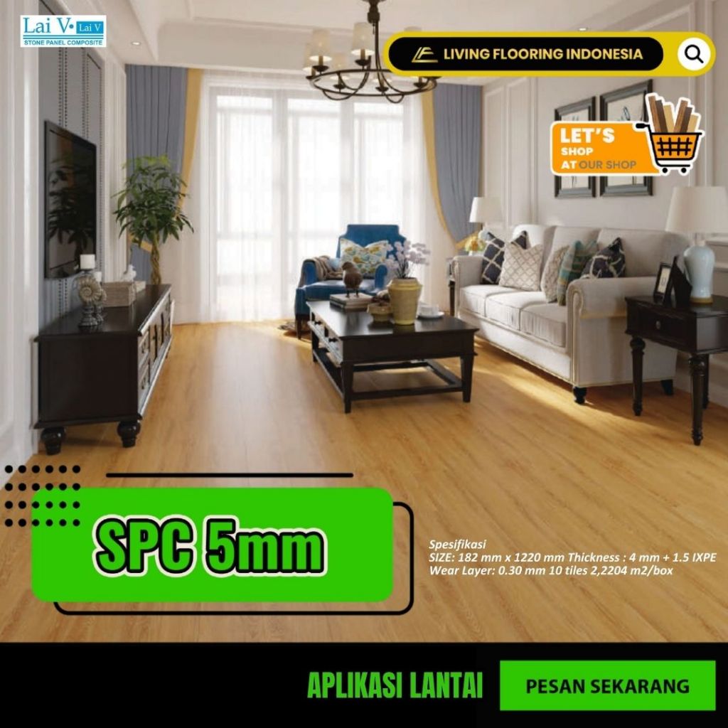 Lantai SPC Laiv Floor 5mm | Lantai Vinyl Motif Kayu