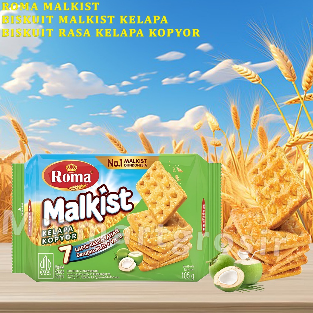 

Roma Malkist / Biskuit Malkist Kelapa / Biskuit Malkist Rasa Kelapa Kopyor / 105gr