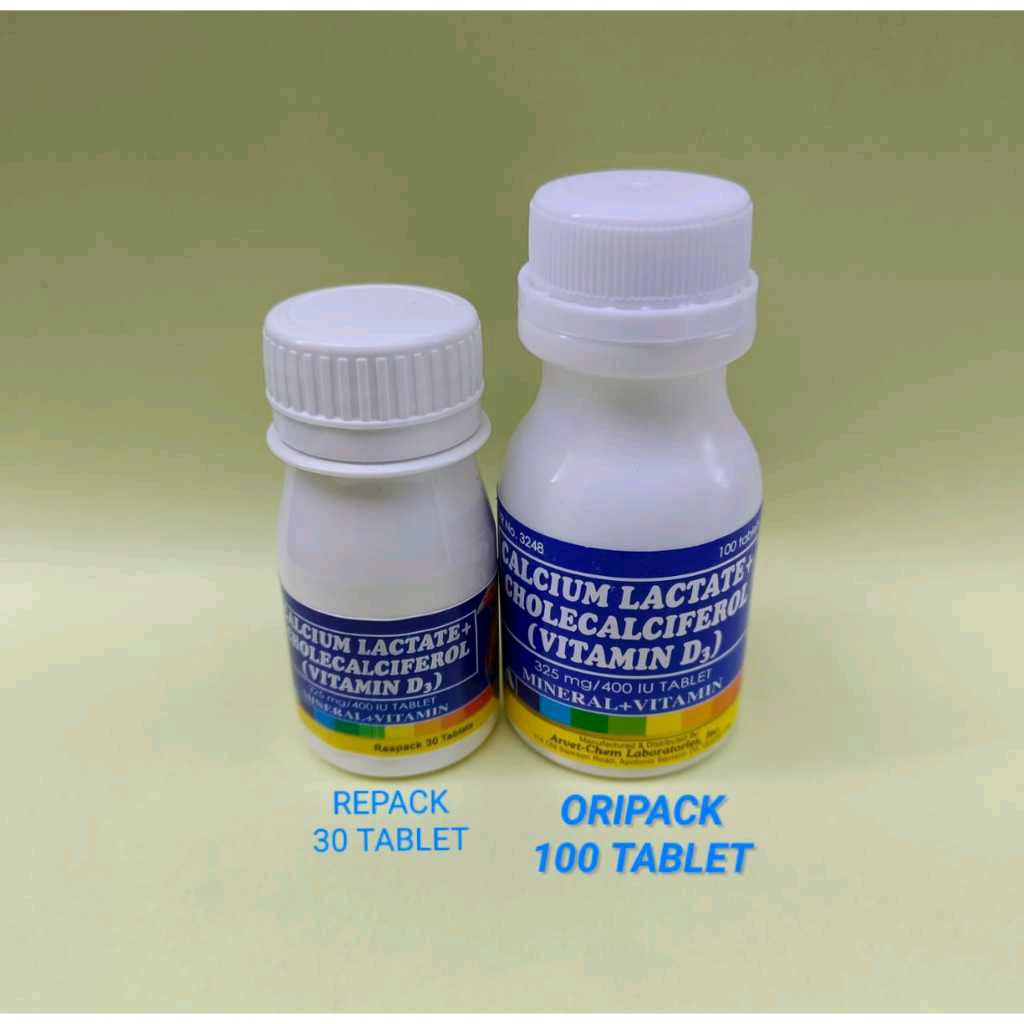 CAlCIUM LACTATE AYAM CALCIUM LACTATE 30 - 100 TABLET FILIPINA IMPORT AYAM LAGA satu perbotol