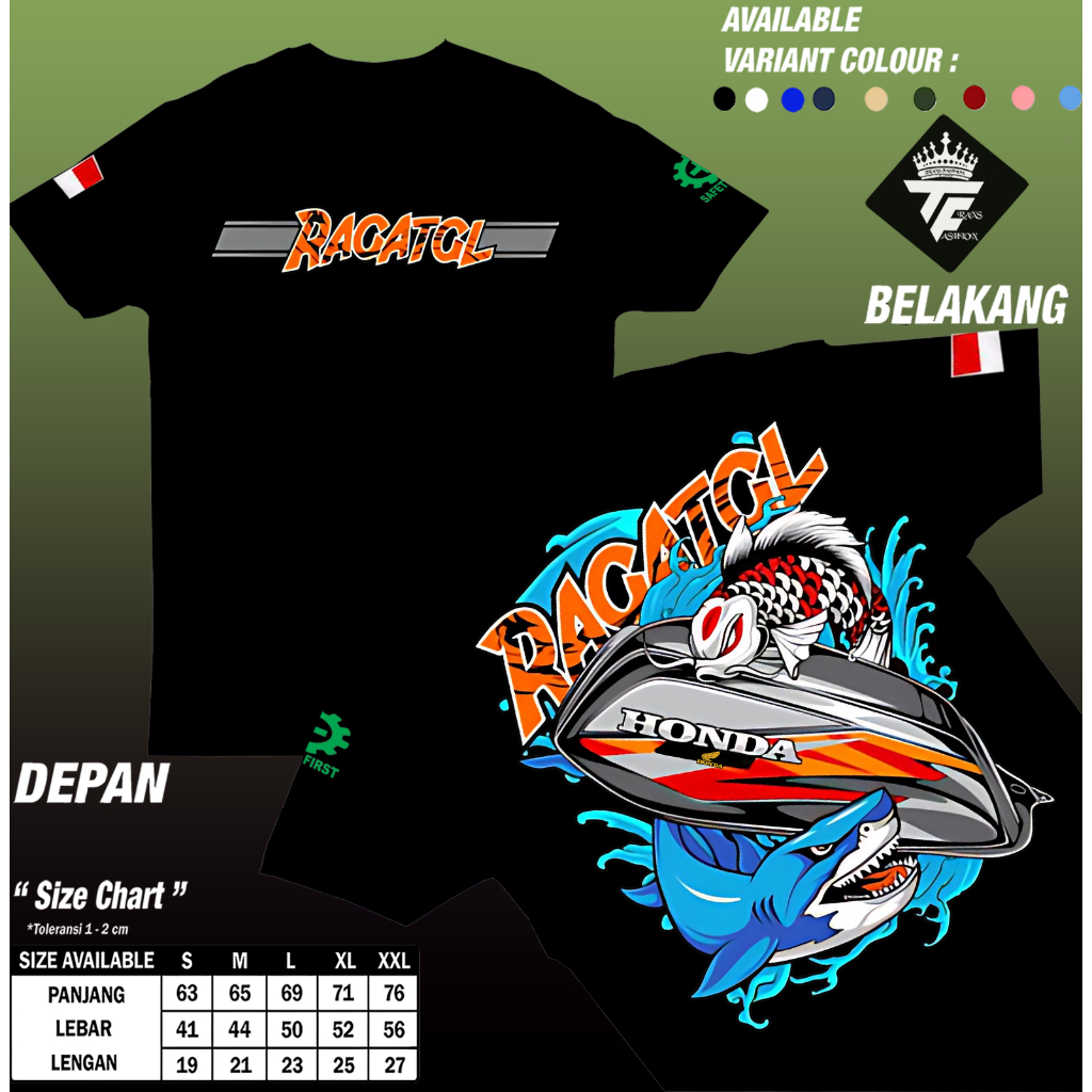 Trans Fashion Kaos Racing Ragat Gl Katun Combed 30s