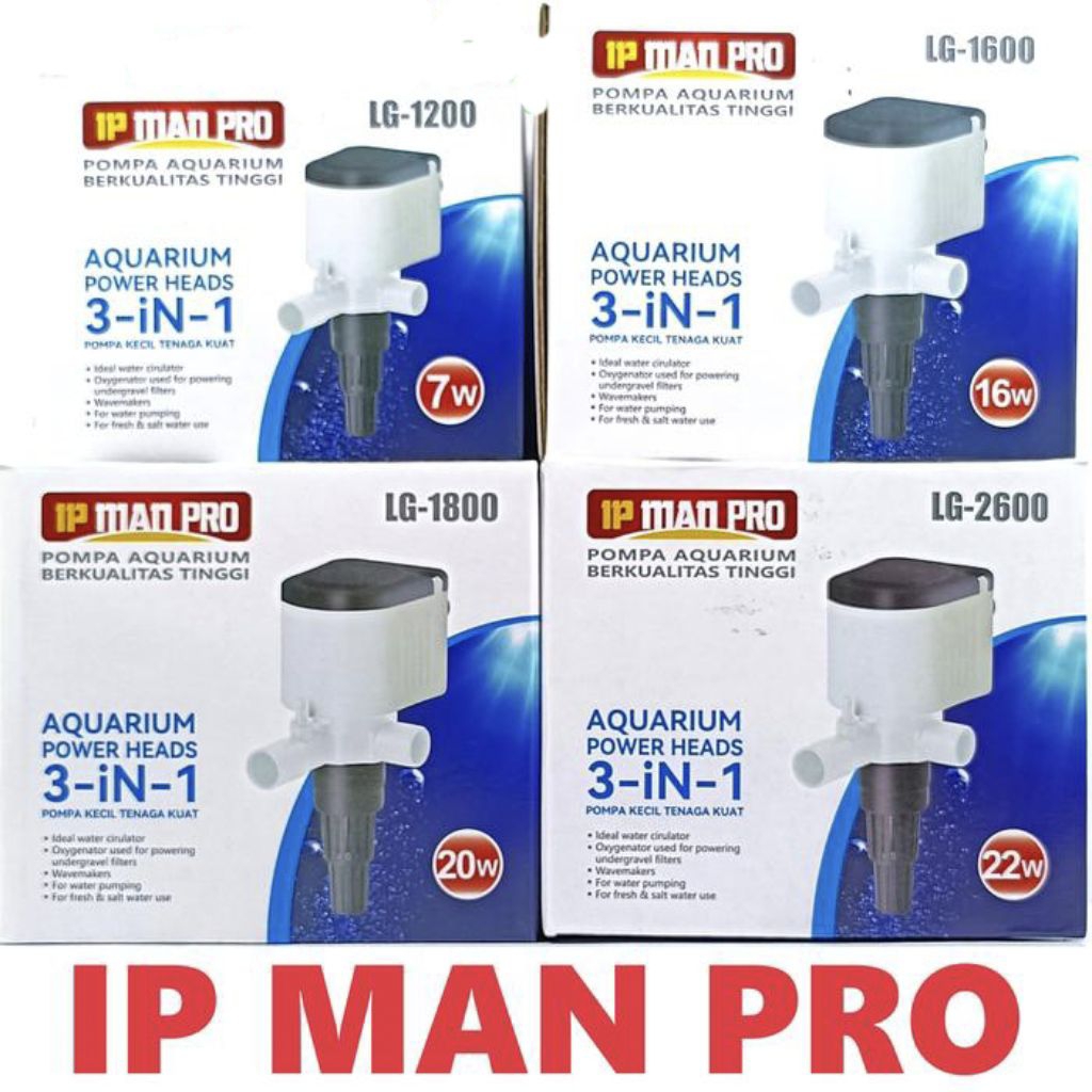 pompa aquarium IP MAN PRO IPMAN LG 1200 LG 1600 LG 1800 LG 2600 low watt murah
