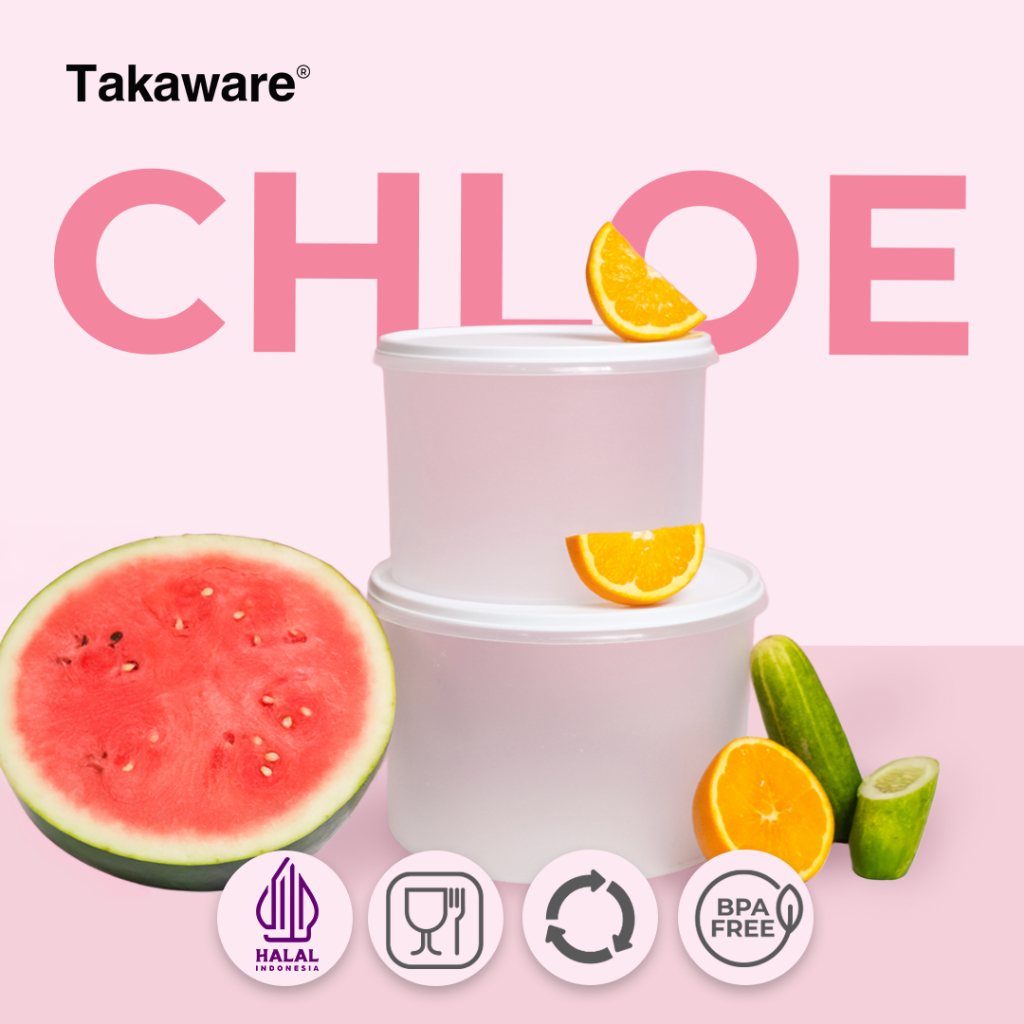 Takaware - Chloe Set 5pcs Wadah Makanan Plastik Food Container - 5000ml