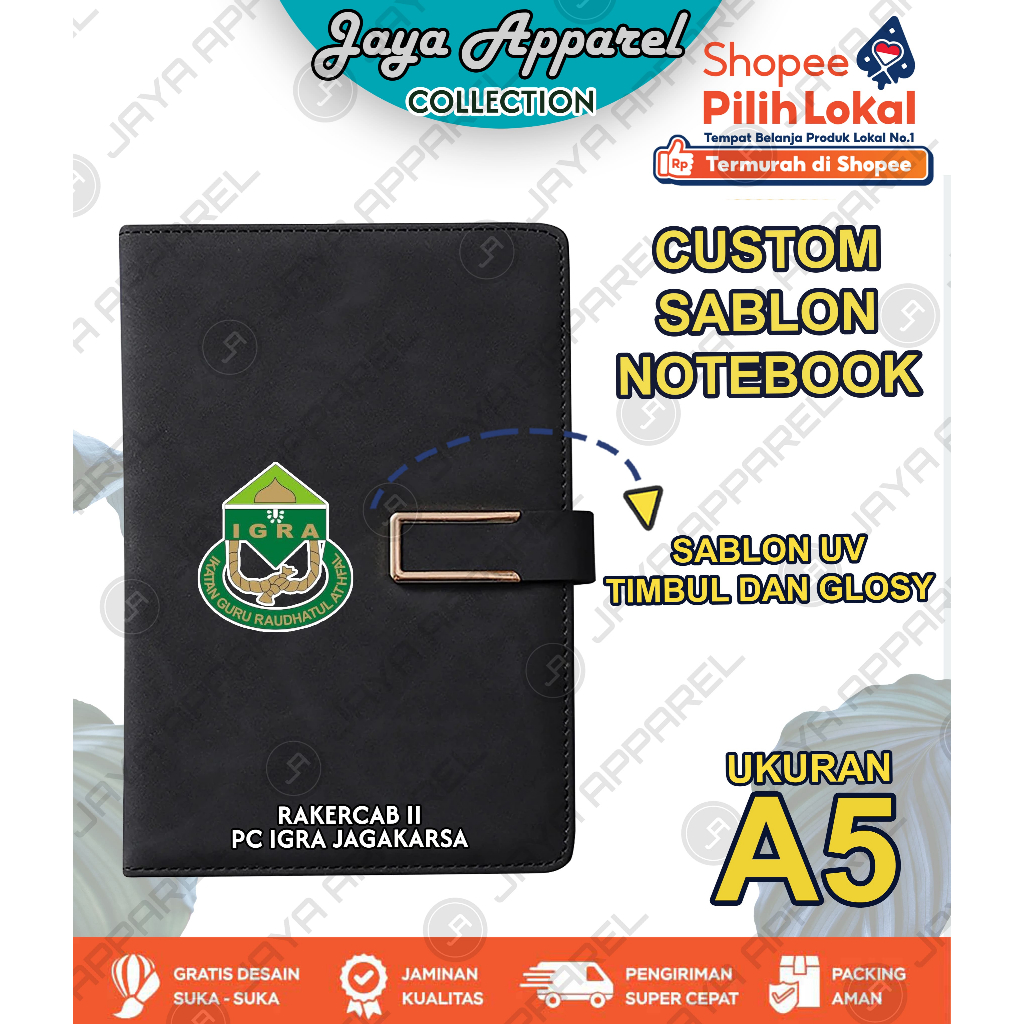 

Custom Notebook Buka Catatan-Custom Sablon UV-Notebook Seminar Custom