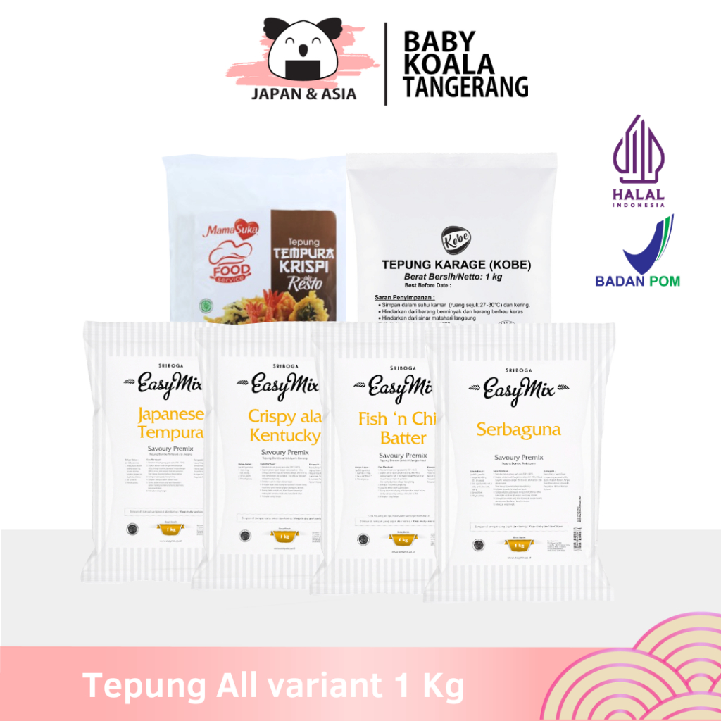 

EASY MIX MAMASUKA NISSIN KOBE Tepung Karage Tempura 1 Kg Halal | Kentucky Serbaguna Fish n'chip -BKT