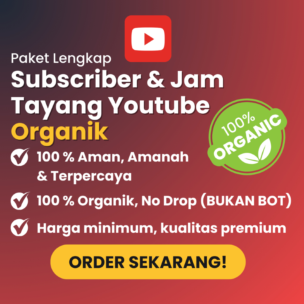 Paket Lengkap Jam Tayang & Subsciber Youtube Aktif Real Organik Tanpa Bot Aman