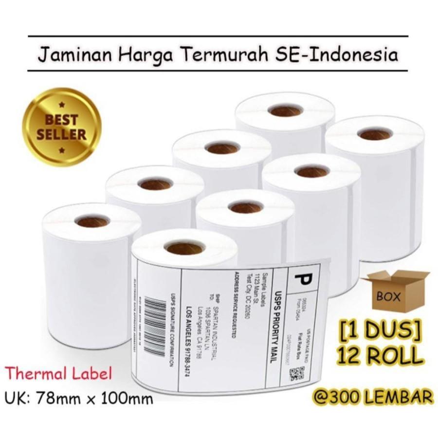 

LABEL THERMAL [78 x 100] KERTAS STIKER BARCODE 78x100 mm (300 Pcs) - BOX