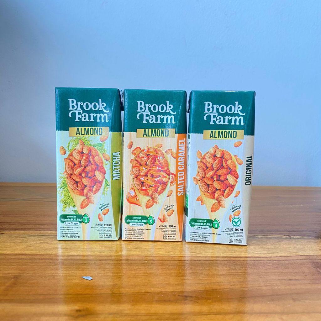 

BrookFarm Almond Milk 200ml | Susu Almond Low Sugar | Original, Salted Caramel, Matcha
