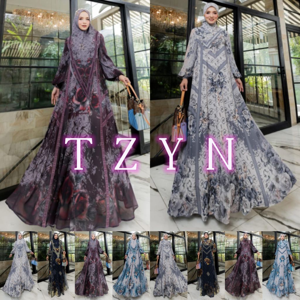 (0) ALYA SIENA QIRANA  Baju Dress Gamis Set Syari Muslimah Siena Series By Alya Syari. TZYN Shop