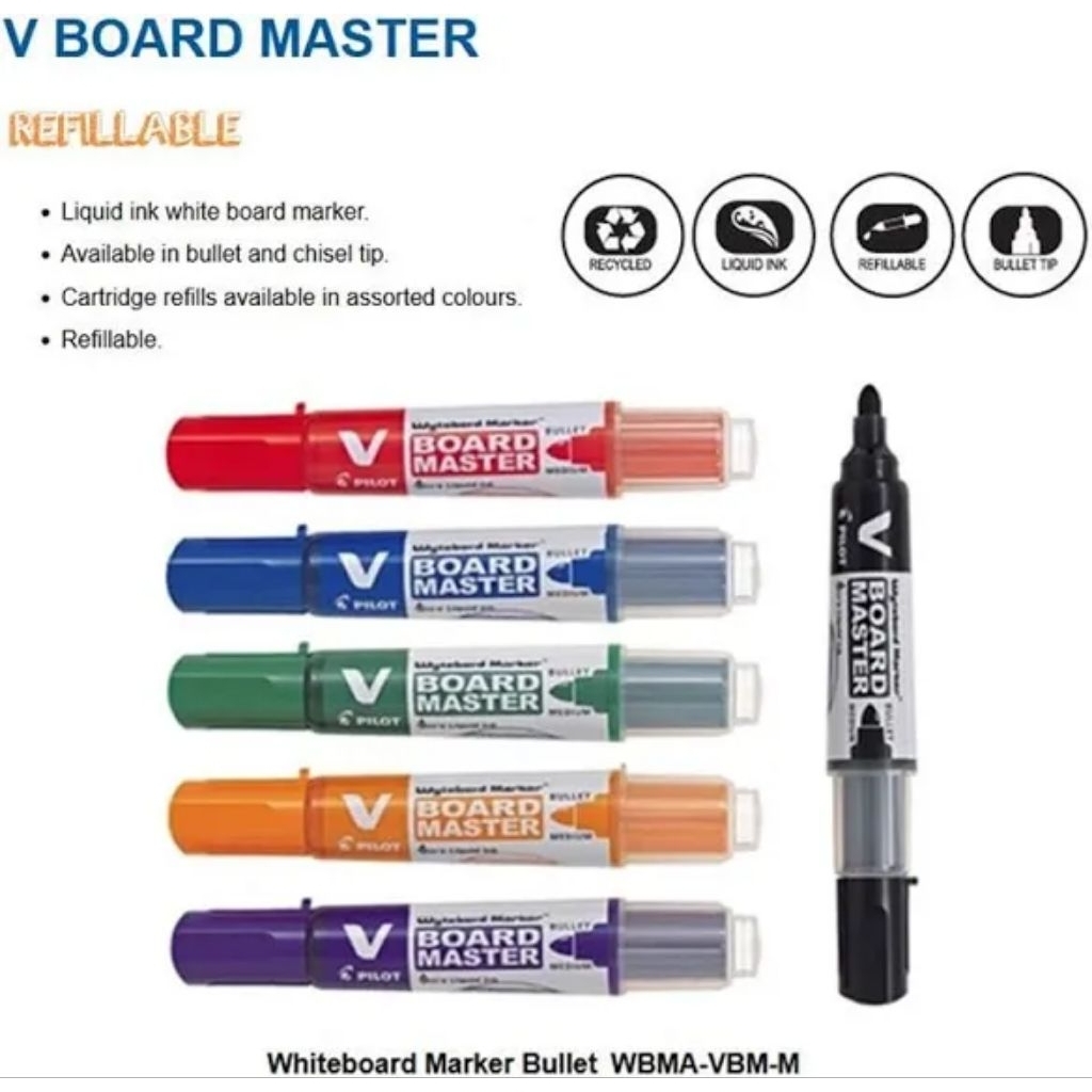 

Spidol Whiteboard Pilot V Board Master Medium Bullet