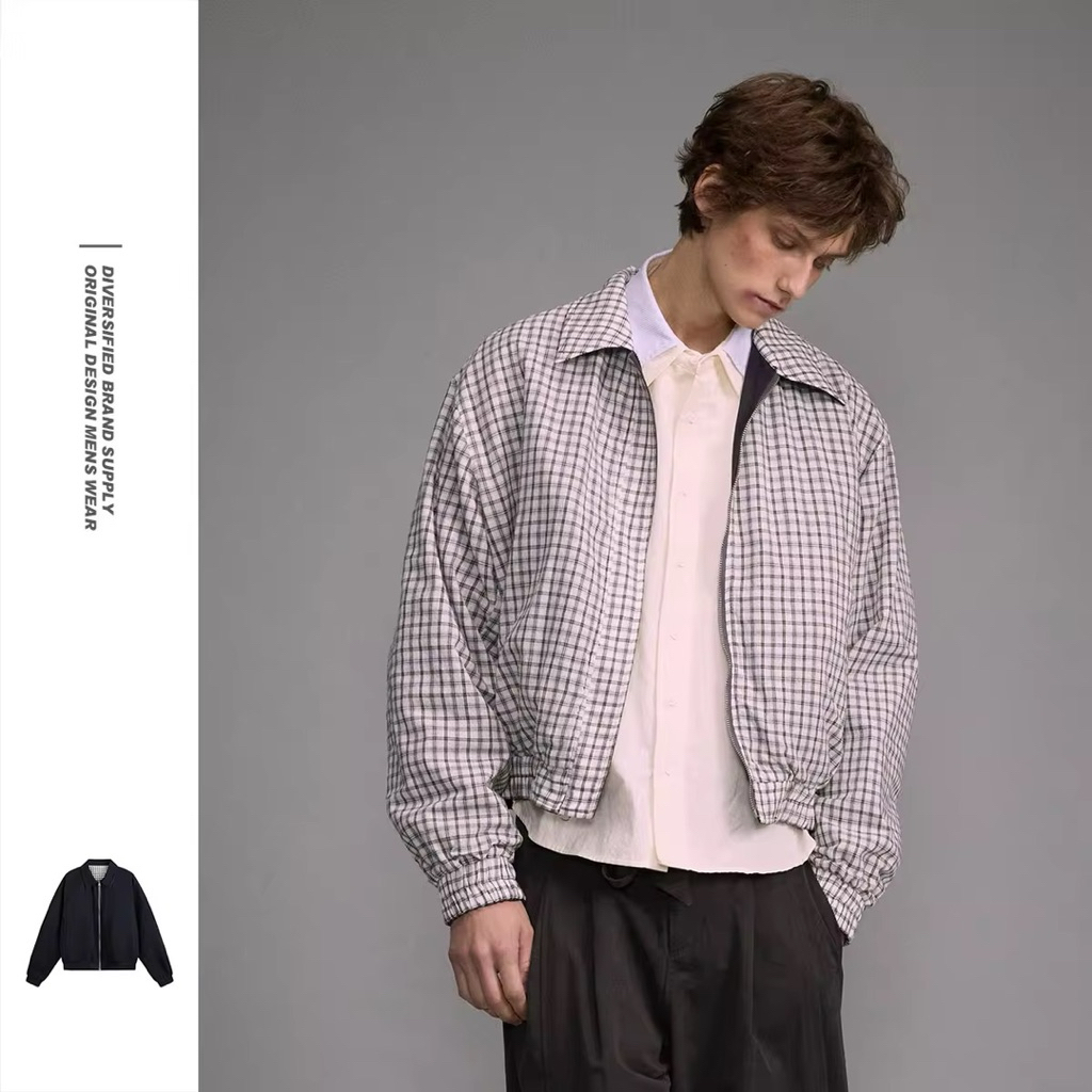 Jaket harringthon tartan | Jaket kotak kotak | Jaket tartan pria/wanita | Plaid Jaket vintage