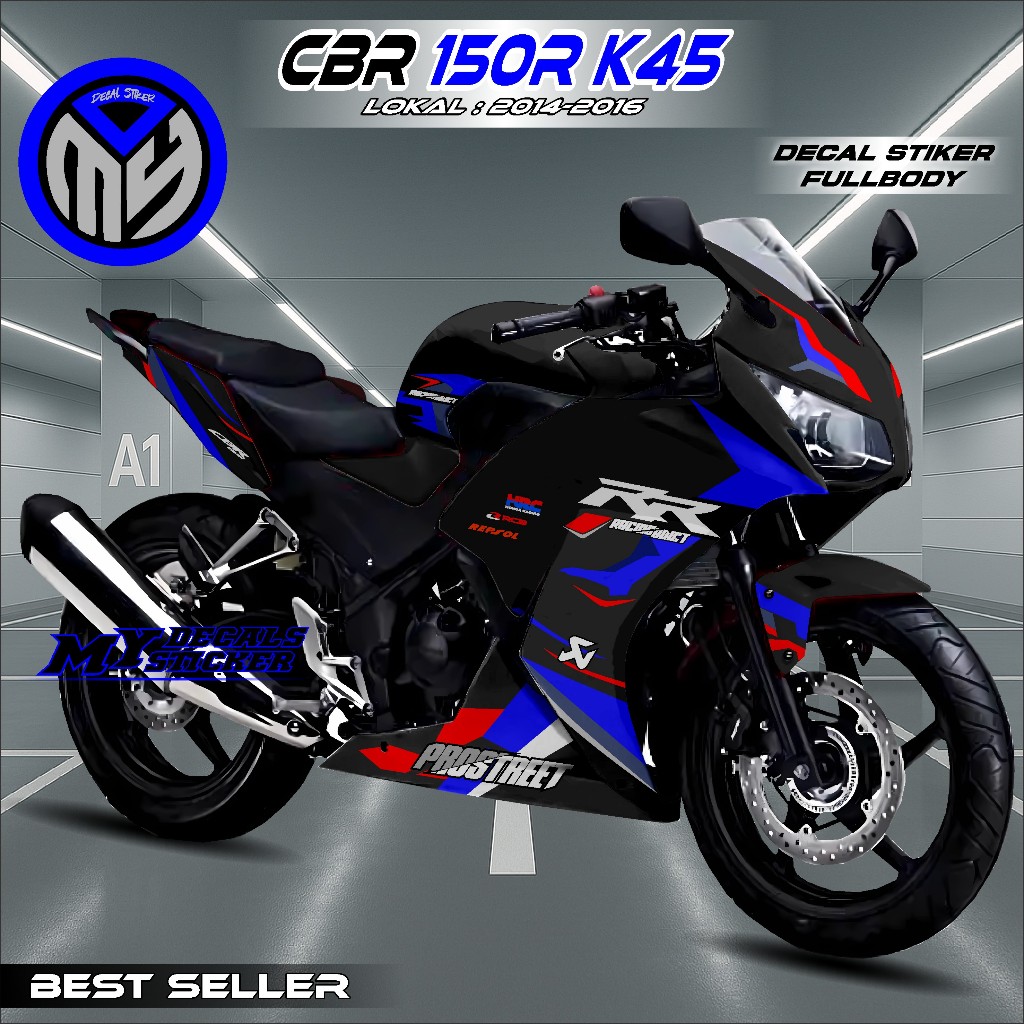 Decal CBR 150R K45 Lokal - Stiker CBR 150R K45 Lokal - Striping CBR 150R K45 Lokal Full Body Racing