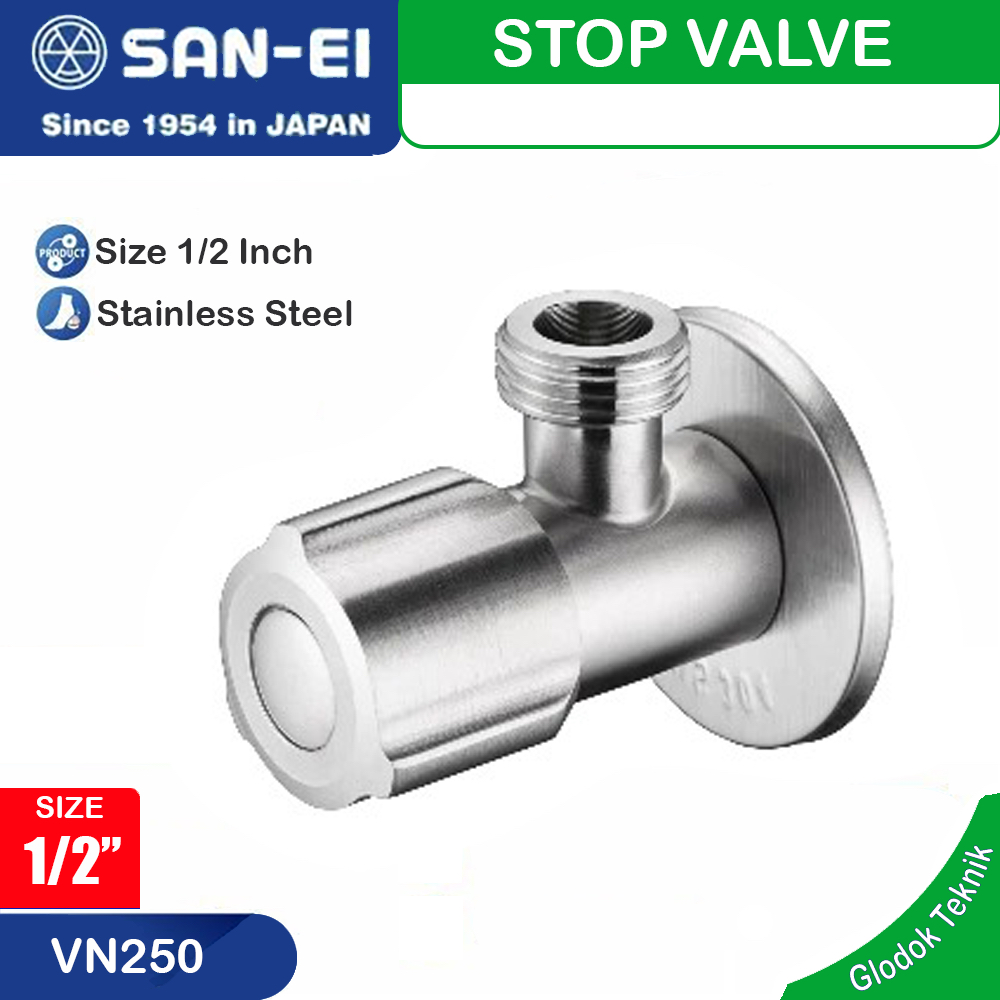 San Ei Keran Shower VN250 - Stop Kran stop valve VN 250 Keran Toilet Stainless Steel