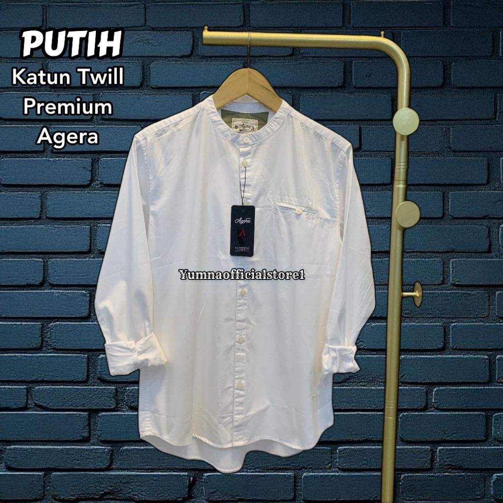Baju Kemeja Koko Kemko Pria Lengan Panjang Full Kancing Agera Original