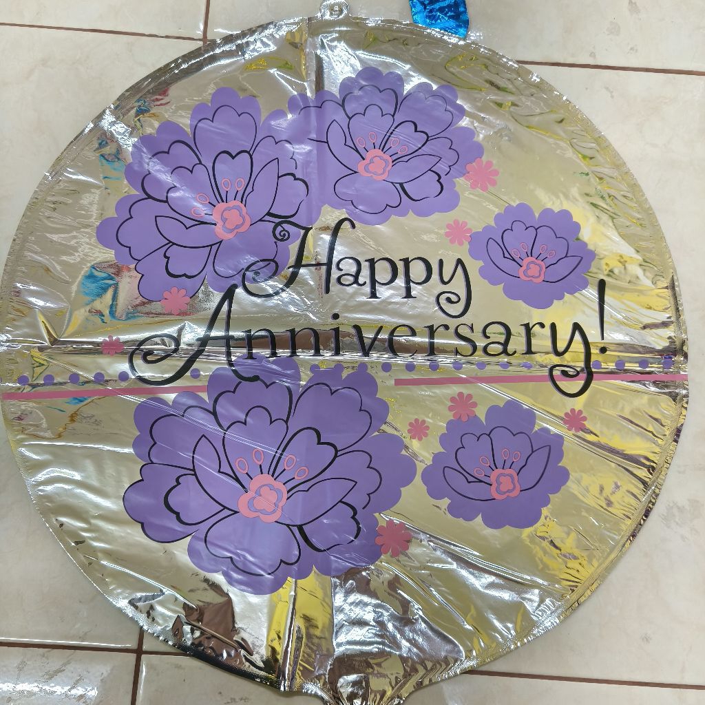 Balon foil Happy Anniversary 45cm Balon Tulisan Anniversary