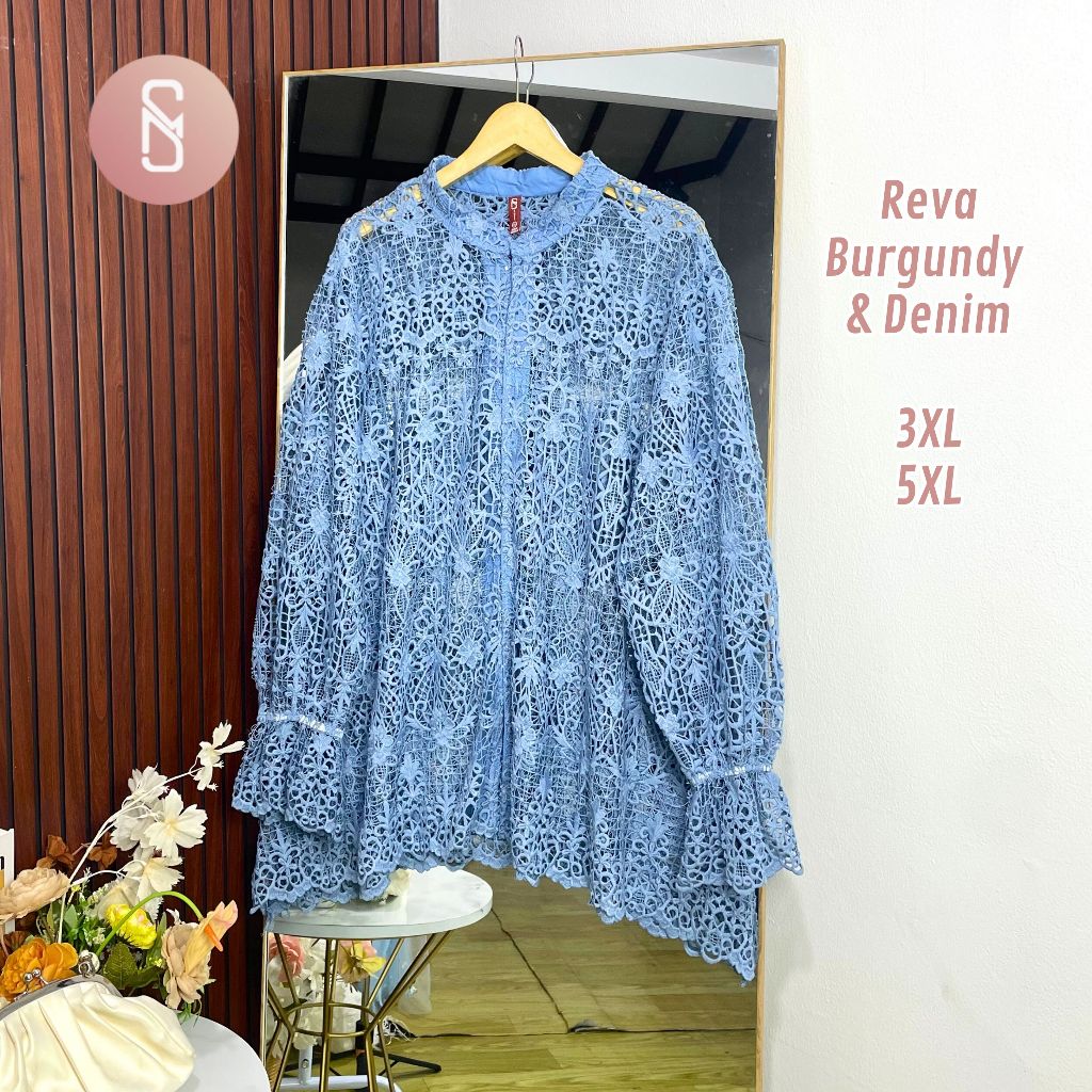 Myshawl Reva Outer Jumbo Outer Bigsize Outer Brukat Jumbo Atasan Jumbo Brukat tille Motif Kasual Kon