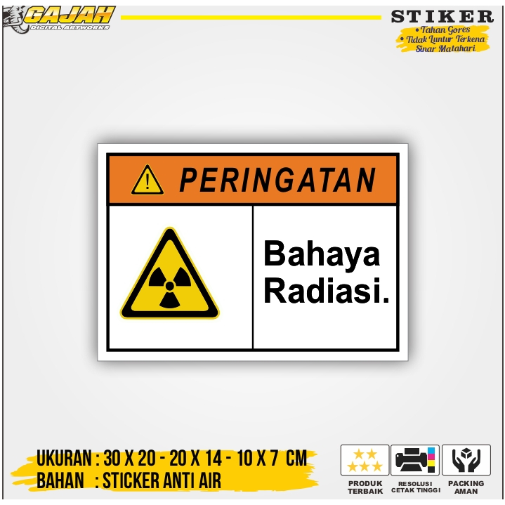 

Stiker Sign Bahaya Radiasi / Stiker Peringatan Bahaya Radiasi