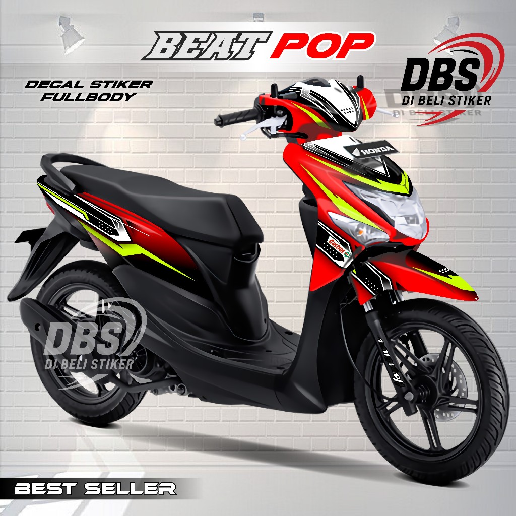 COD Decal Stiker BEAT POP Fullbody / Stiker variasi beat pop Hitam Putih Stabilo Racing DBS218
