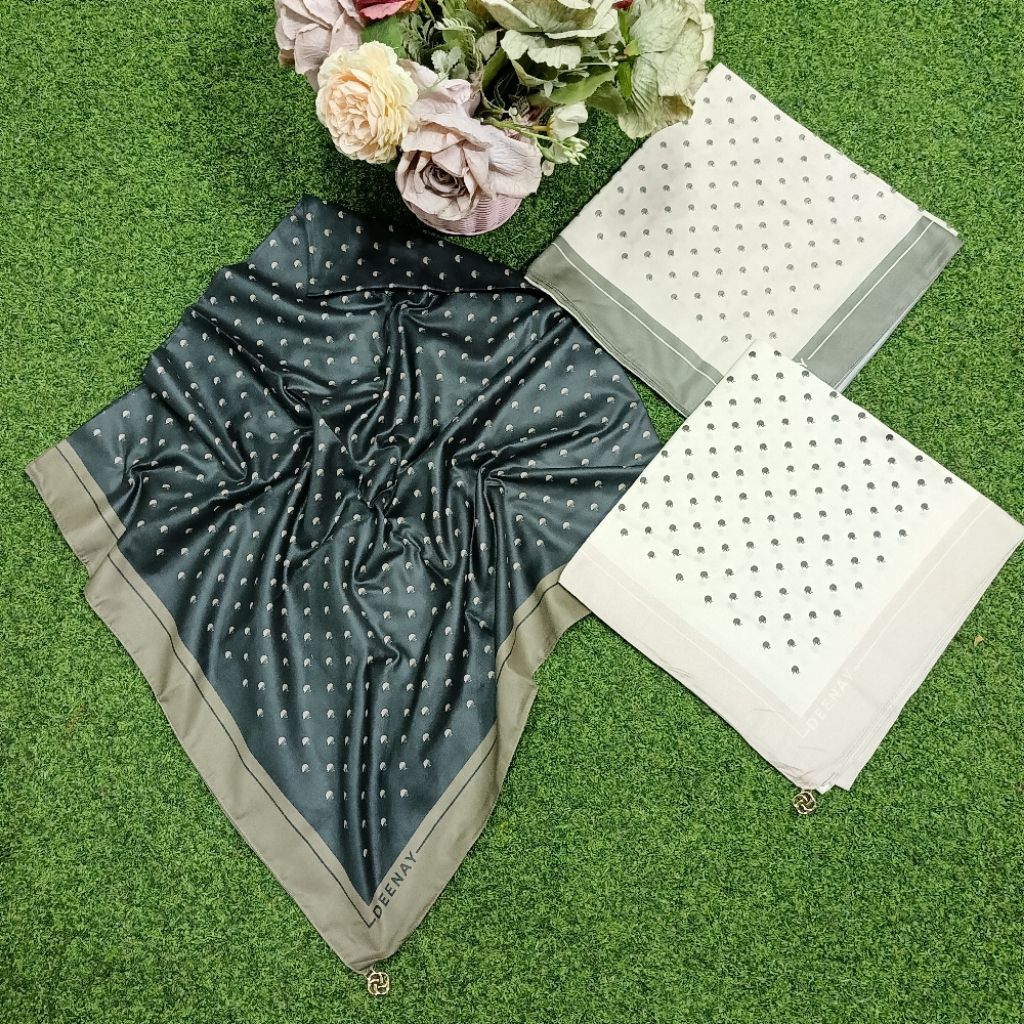 Hijab Deenay Motif Hilma Series.Kerudung Segi Empat Deenay Original.Deenay Terbaru