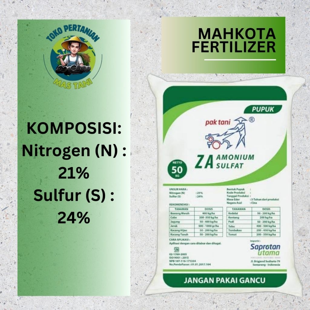Pupuk Tanaman ZA 1 Kg dan 5 Kg Repack / Za Pak Tani / Pupuk Amonium Sulfat / Pupuk Tanaman / Za Tawo