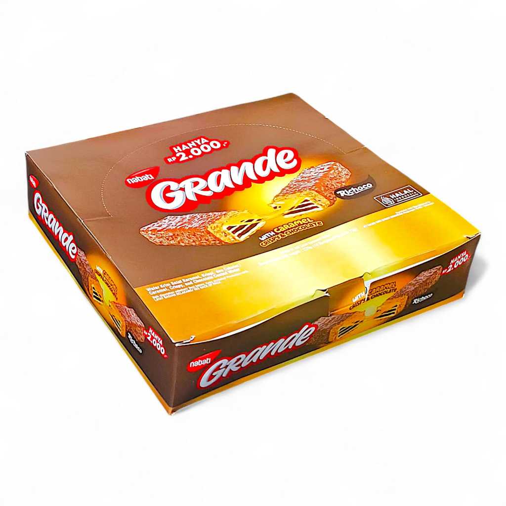 

Wafer & Cokelat & Krispi & Karamel: Nabati GRANDE COKELAT 10 x 22 Gram Buat Yang Doyan Ngemil Dan Suka Manis - Beli Banyak = Makin Murah!!!