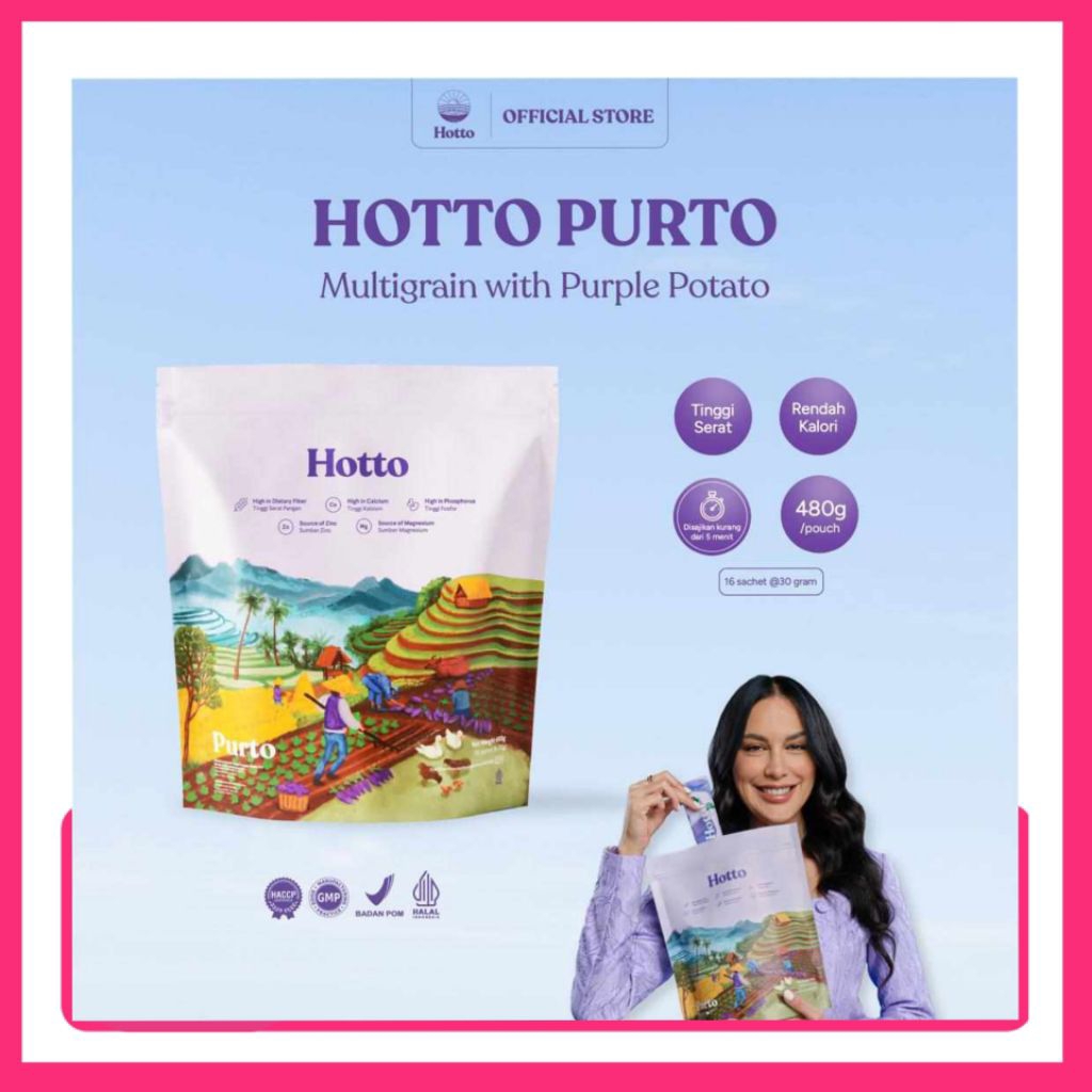 

ORIGINAL Hotto Purto Mutigrain Ubi Ungu Oat 16 Sachet