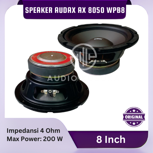 SPEAKER AUDAX AX 8050 WPB8 WOOFER 8 INCH SPEAKER AUDAX AX 8050 200W ORIGINAL